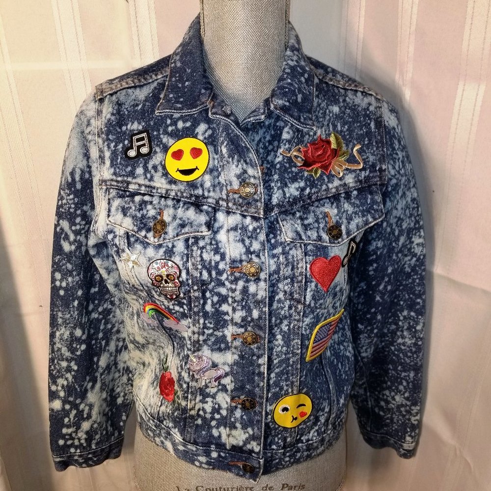 NWOT. Red Baron Embroidered Denim Jacket S.
